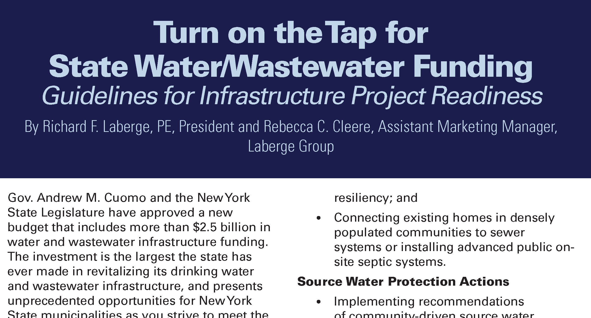 Turn on the Tap for State Water/Wastewater Funding