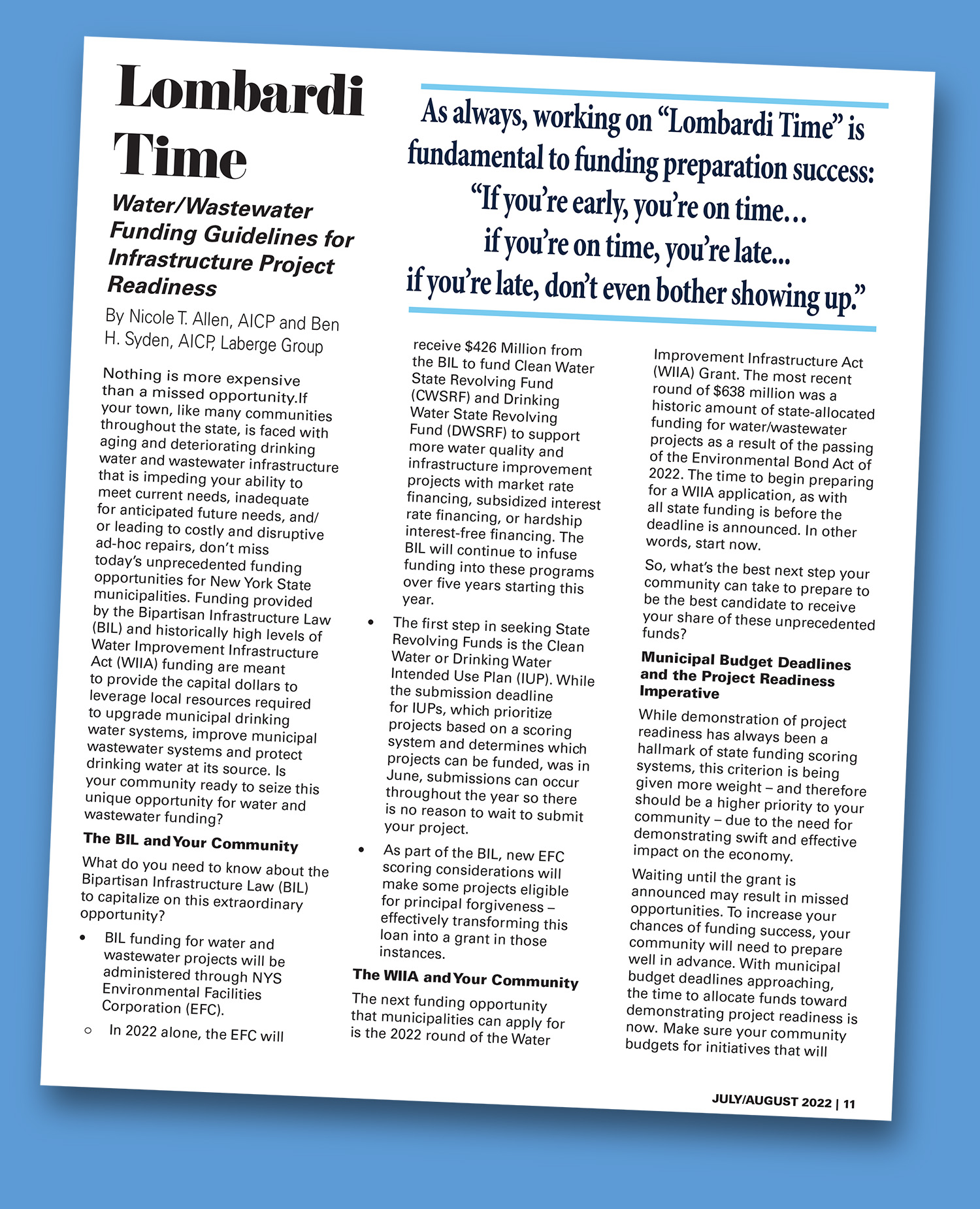 Full Article – Capitalize on Unprecedented Water and Wastewater Infrastructure Funding