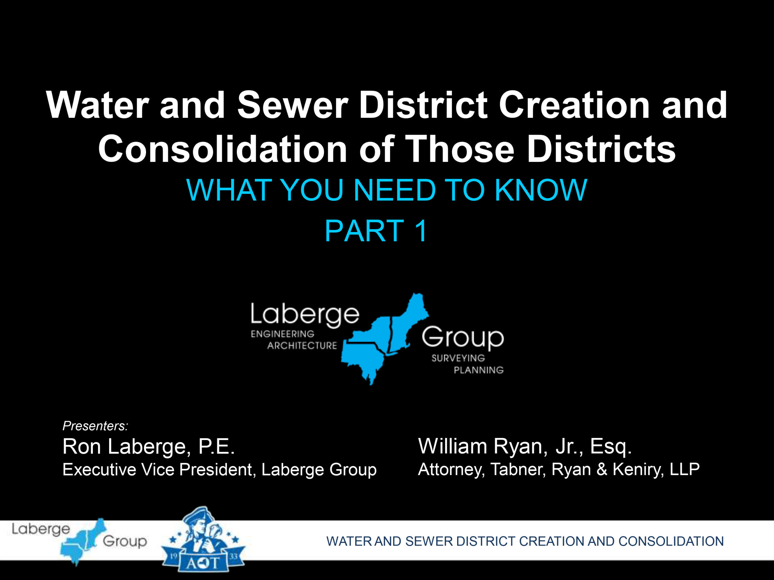 Water & Sewer Creation and Consolidation of Districts