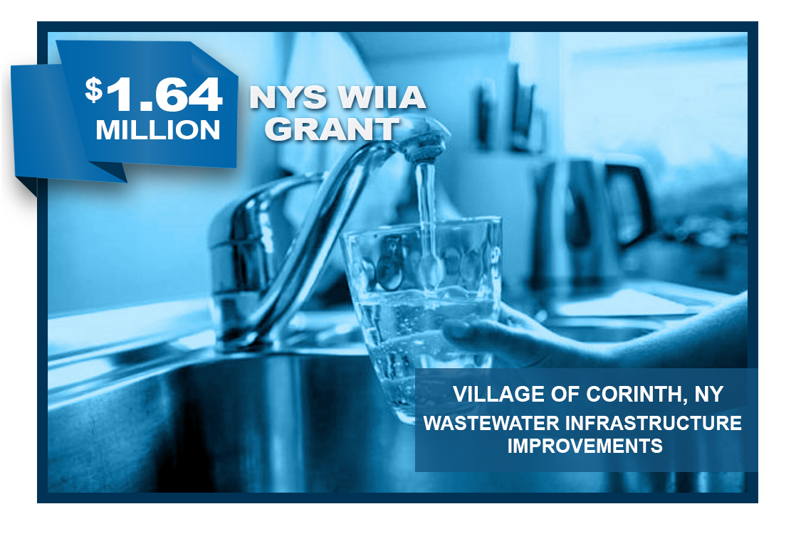 Funding Update – $1.64 Million NYS WIIA Grant for Sewer Infrastructure Improvements – Village of Corinth, NY
