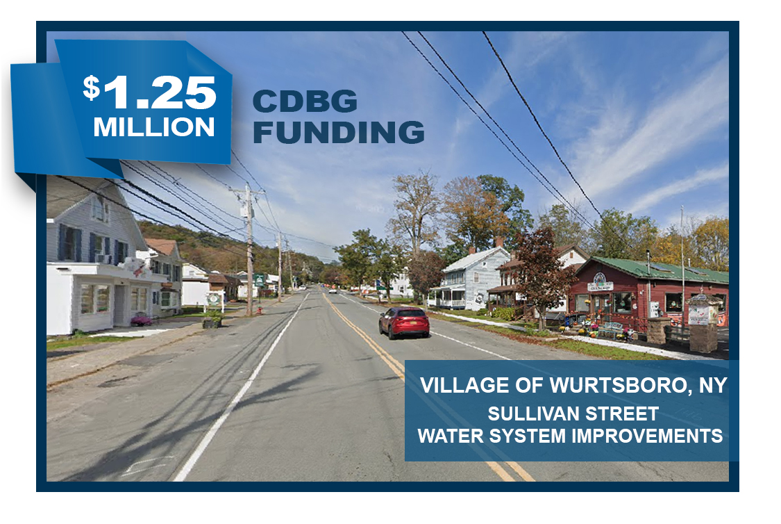 Funding Update – $1.25 Million in CDBG Funding – Village of Wurtsboro, NY