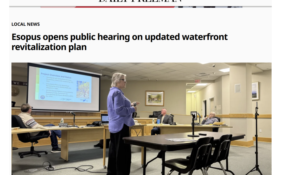 Town of Esopus, NY’s Local Waterfront Revitalization Plan featured in The Daily Freeman